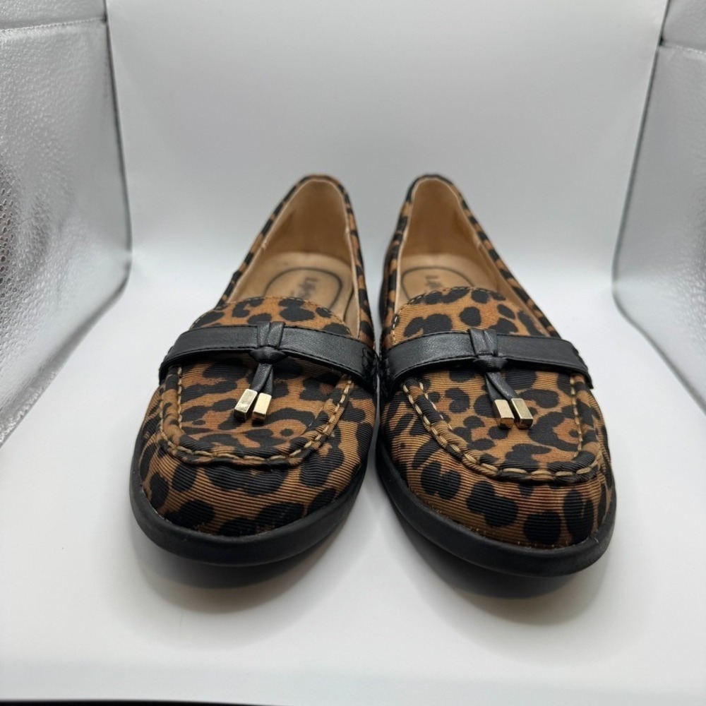 LifeStride Leopard Print Loafers – Women's Size 6.5 – Black Accents – Comfort Sl